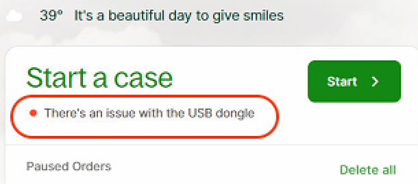 USB Dongle Error in Dandy Chairside