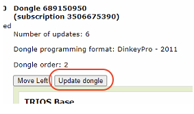 Update Dongle Button in Web Address
