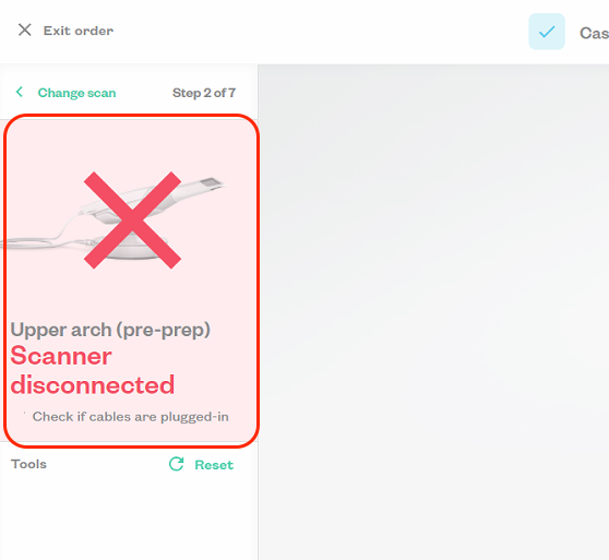 Scanner Disconnected Error Message on Scan Page